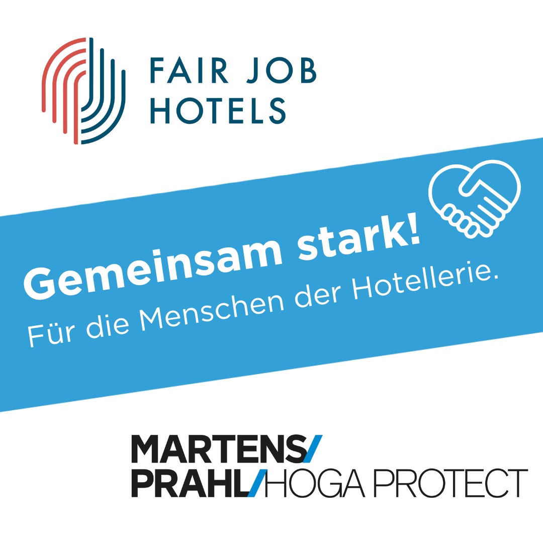 Banner "Gemeinsam stark " Fair Job Hotels und Martens& Prahl